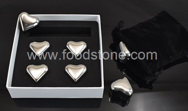 4pieces Heart Stainless Steel Ice Cubes