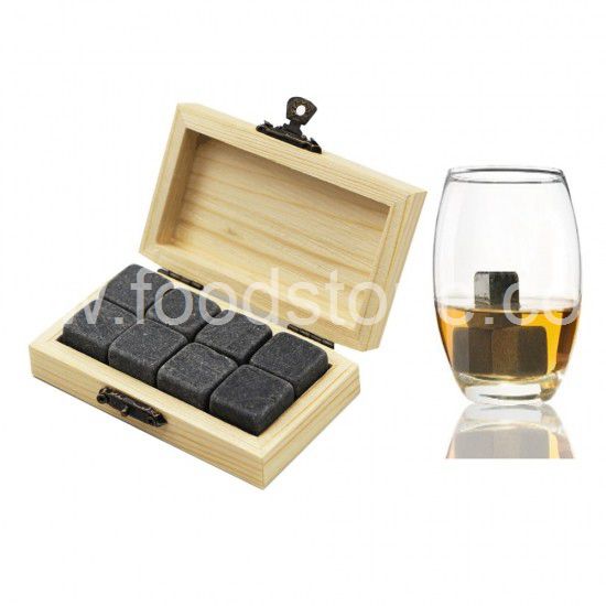 Whisky Stones in Wood Tray