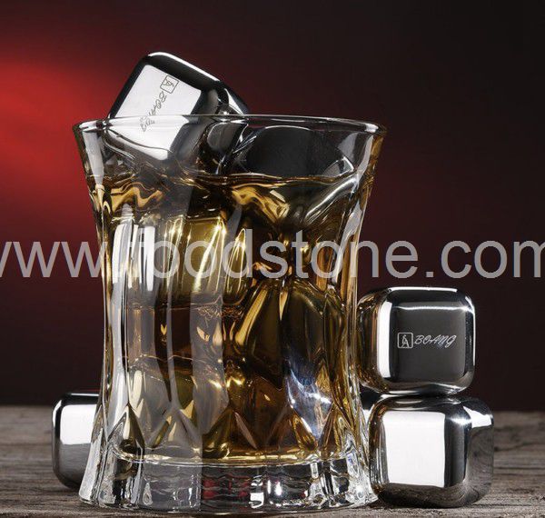 Engraved Stainless Steel Ice Cubes  (6)