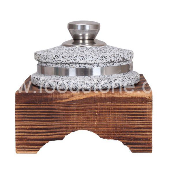 Stone Cooking Pot With Wooden Base
