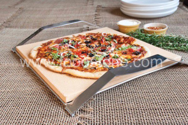Cordierite Pizza Stone With Stainless Rack