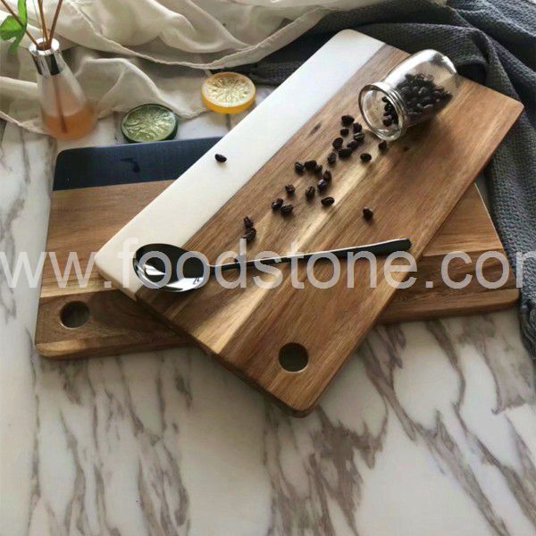 Rectangular Marble and Wood Board