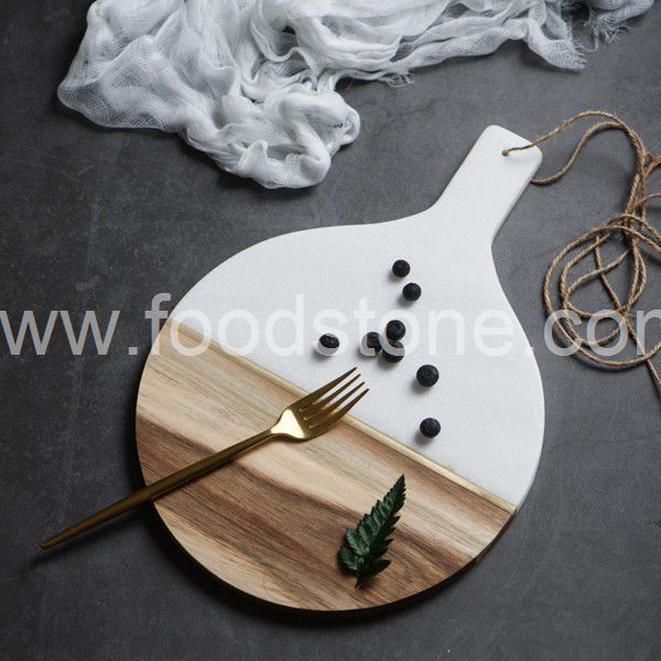 White Marble and Wood Cheese Board (3)