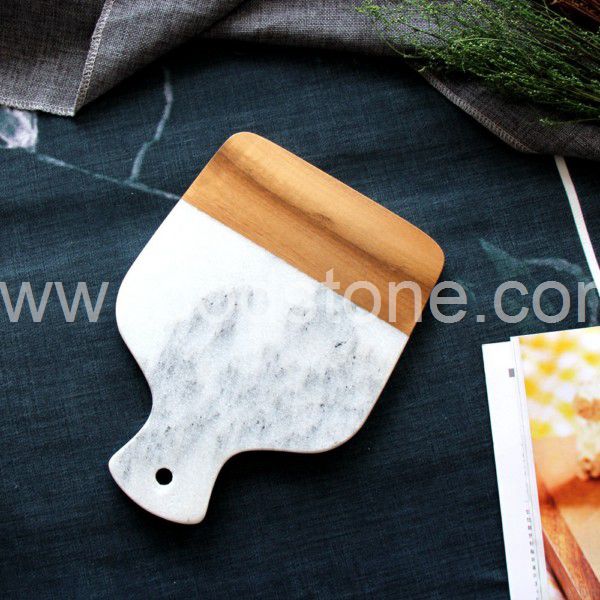 White Marble and Wood Cheese Board (4)